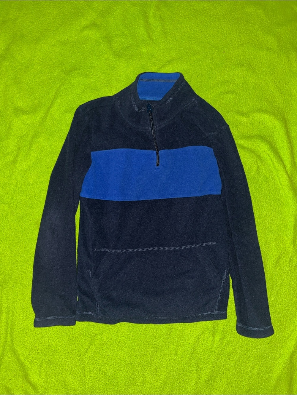 Place Black and Royal Blue Zip-Up Fleece Pullover